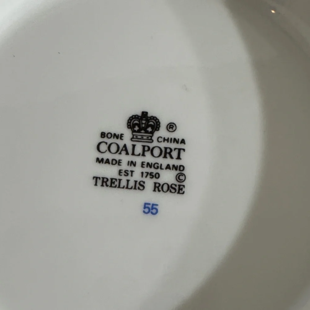 Coalport Trellis Rose pattern two-handled planter, also known as a cache pot